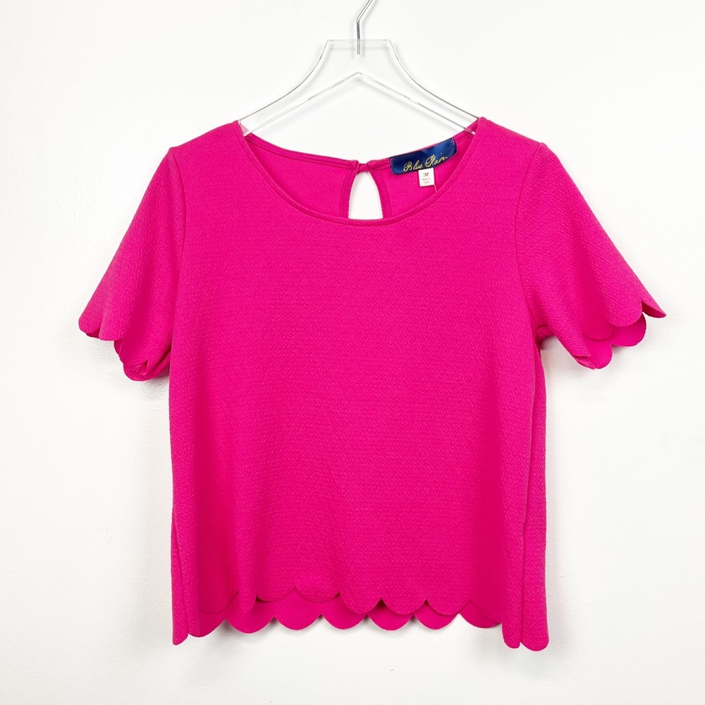 Hot Pink Blue Rain Top from Francescas, NWT M